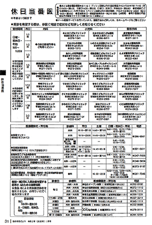 休日当番医情報の画像