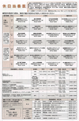 休日当番医情報の画像