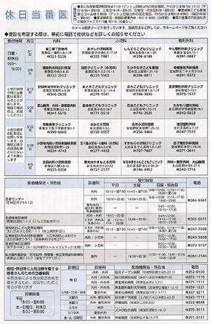 休日当番医情報の画像