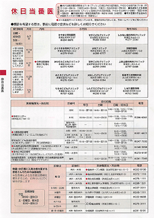 休日当番医情報の画像