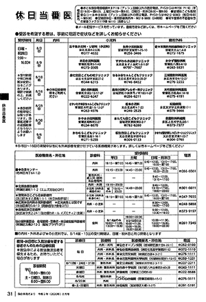 休日当番医情報の画像