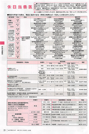 休日当番医情報の画像