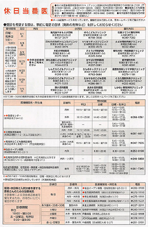 休日当番医情報の画像