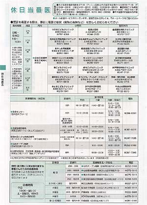 休日当番医情報の画像