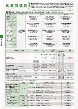 休日当番医情報の画像