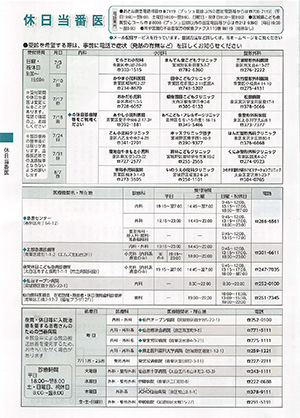 休日当番医情報の画像