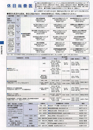 休日当番医情報の画像