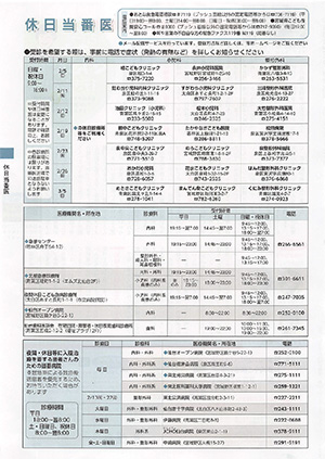 休日当番医情報の画像