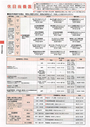 休日当番医情報の画像