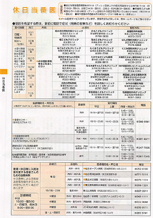 休日当番医情報の画像