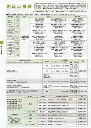 休日当番医情報の画像