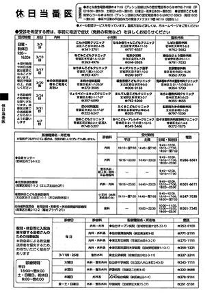 休日当番医情報の画像