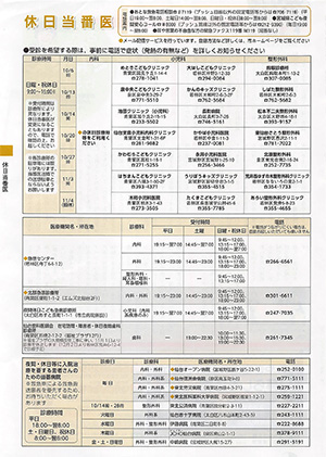 休日当番医情報の画像