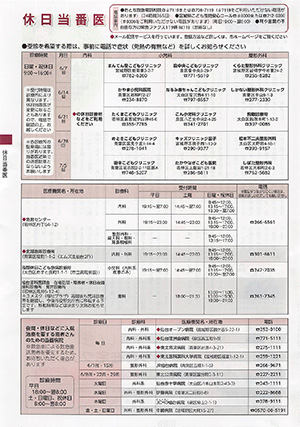 休日当番医情報の画像